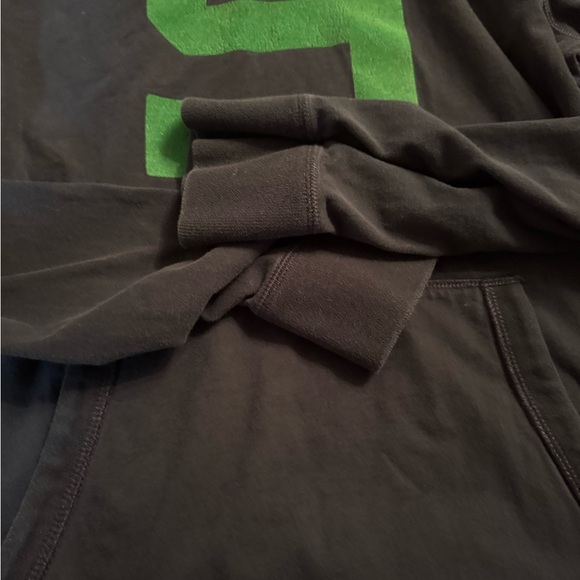 Abercrombie & Fitch Navy Hoodie with Green Print - Picture 2 of 8